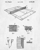 Tennis Court Patent Print Sports Blueprint Poster