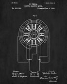 Nikola Tesla Patent Print Vintage Blueprint Electrical Design Poster