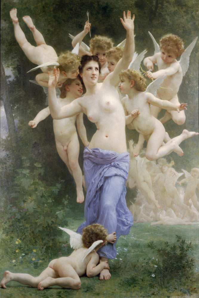 William-Adolphe Bouguereau, Old Masters Figure Print : Awakening