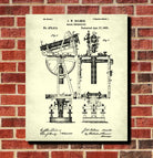 Theodolite Blueprint Surveying Patent Print Survey Poster