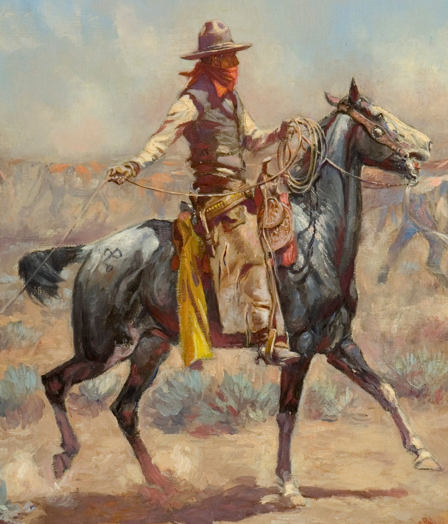 Charles Marion Russell, Fine Art Print : Through The Alkali, Wild West Painting