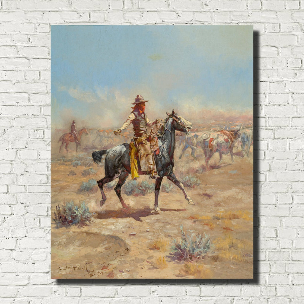 Charles Marion Russell, Fine Art Print : Through The Alkali, Wild West Painting