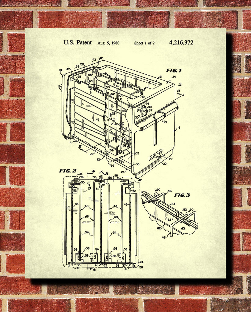 Toaster Patent Print Cafe Poster Kitchen Wall Art - OnTrendAndFab