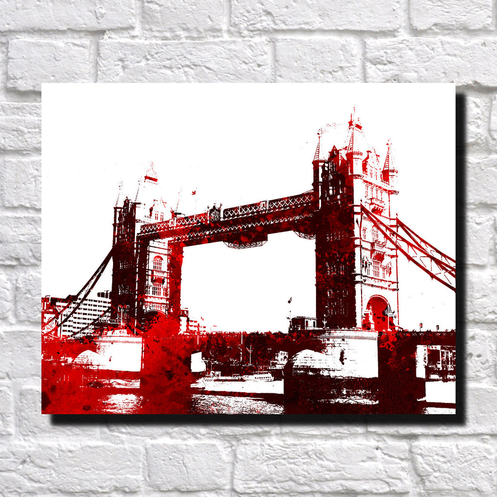 Tower Bridge London City Skyline Print Landscape Poster Feature Wall Art