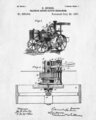 Traction Engine Patent Print Vintage Steam Engine Poster