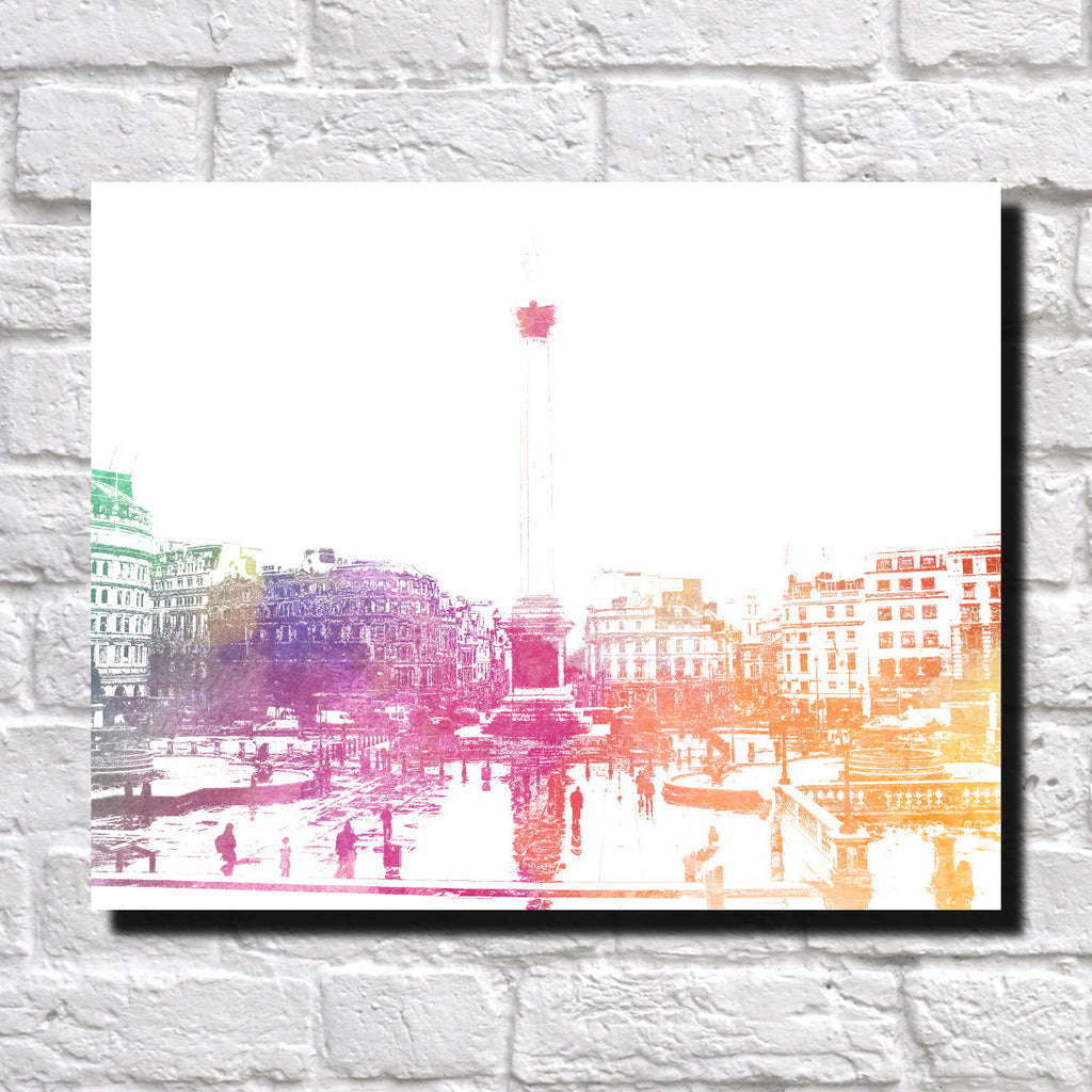 Trafalgar Square London City Skyline Print Landscape Poster Feature Wall Art
