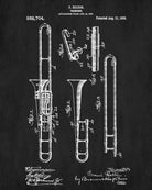 Trombone Patent Print Orchestra Musical Instrument Poster