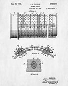 Trommel Patent Print Gold Rush Mining Poster