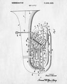 Tuba Patent Print Orchestra Musical Instrument Wall Art Poster