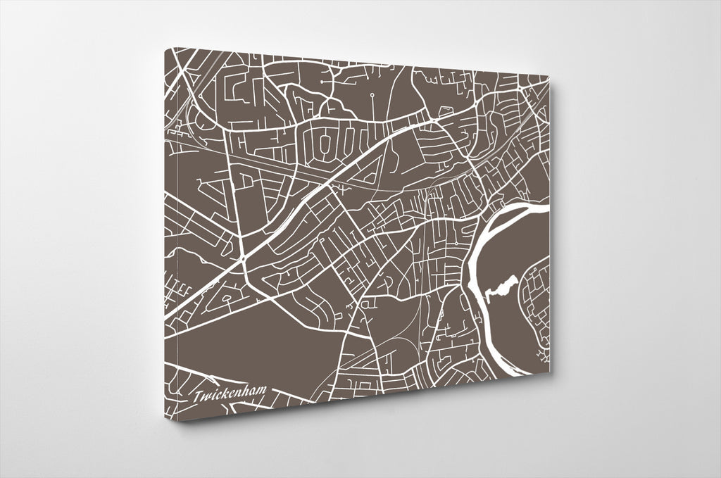 Twickenham London Street Map Print Feature Wall Art Poster