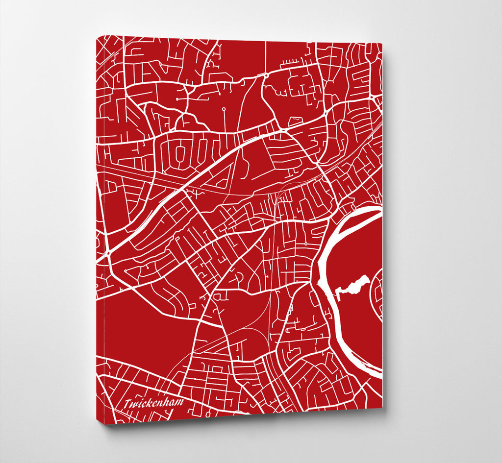 Twickenham London Street Map Print Feature Wall Art Poster