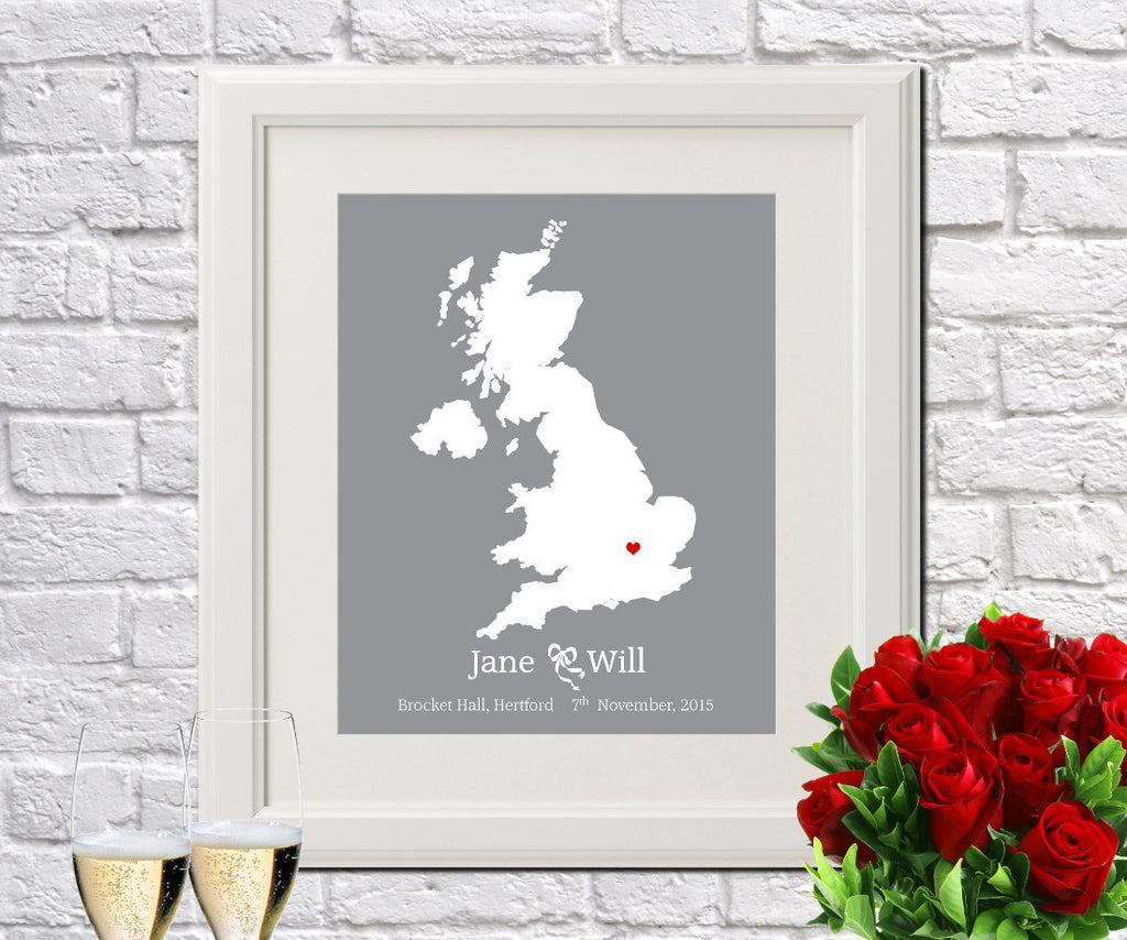 UK Custom Wedding Engagement Art Print - OnTrendAndFab