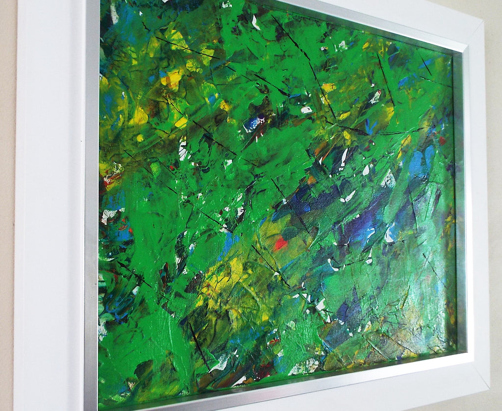 Abstract Landscape Painting Framed Original Art Tropical Forest - OnTrendAndFab