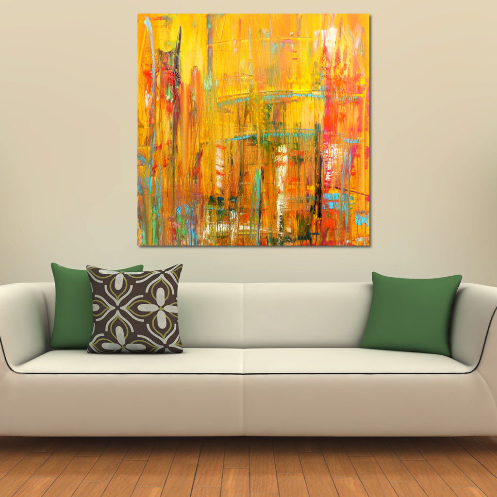 Original Painting James Lucas, Urban Decay Cityscape Abstract