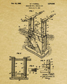 Vehicle Lift Patent Print Garage Blueprint Workshop Poster