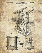 Vehicle Lift Patent Print Garage Blueprint Workshop Poster