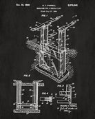 Vehicle Lift Patent Print Garage Blueprint Workshop Poster