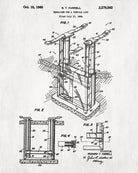 Vehicle Lift Patent Print Garage Blueprint Workshop Poster