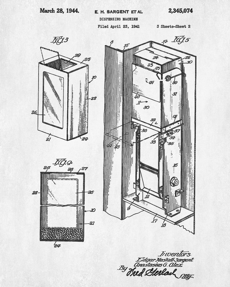 Vending Machine Patent Print Workshop Blueprint Man Cave Poster - OnTrendAndFab