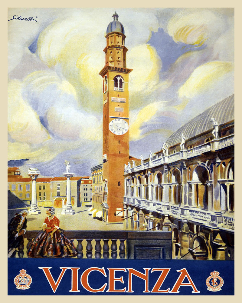 Vicenza Italy Print Vintage Travel Poster Art - OnTrendAndFab