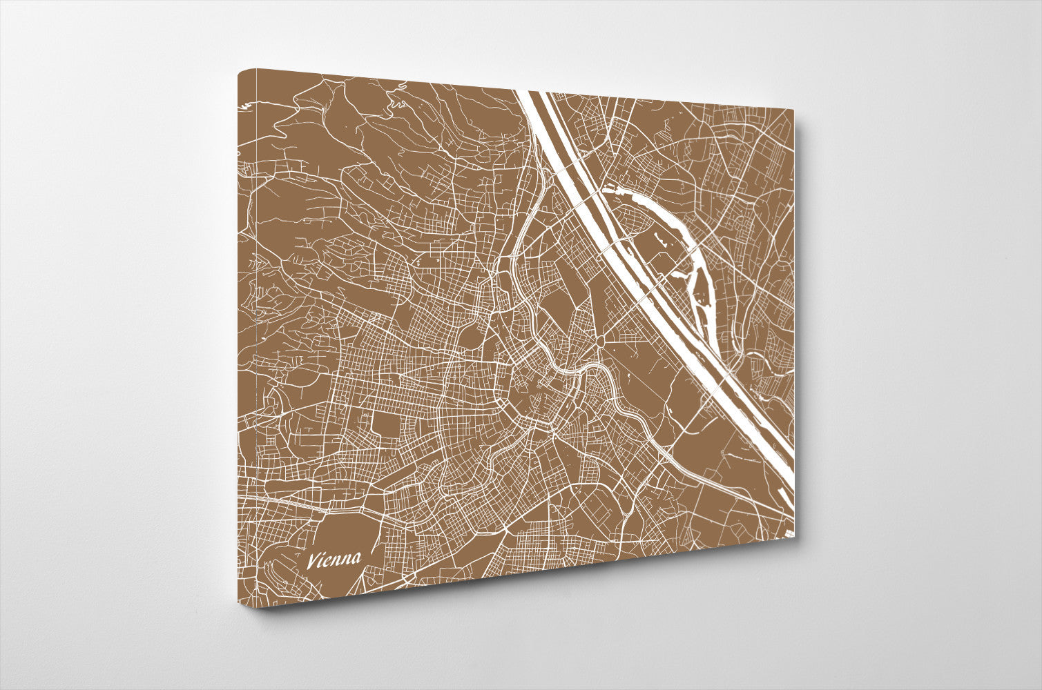 Vienna City Street Map Print Modern Feature Wall Art Poster