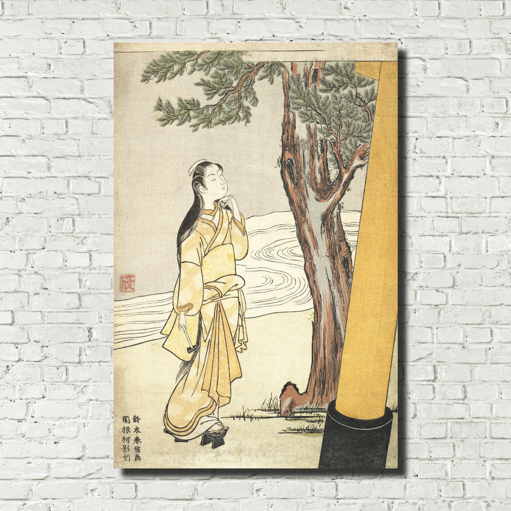 Suzuki Harunobu, Japanese Art Print : Visiting a Shrine