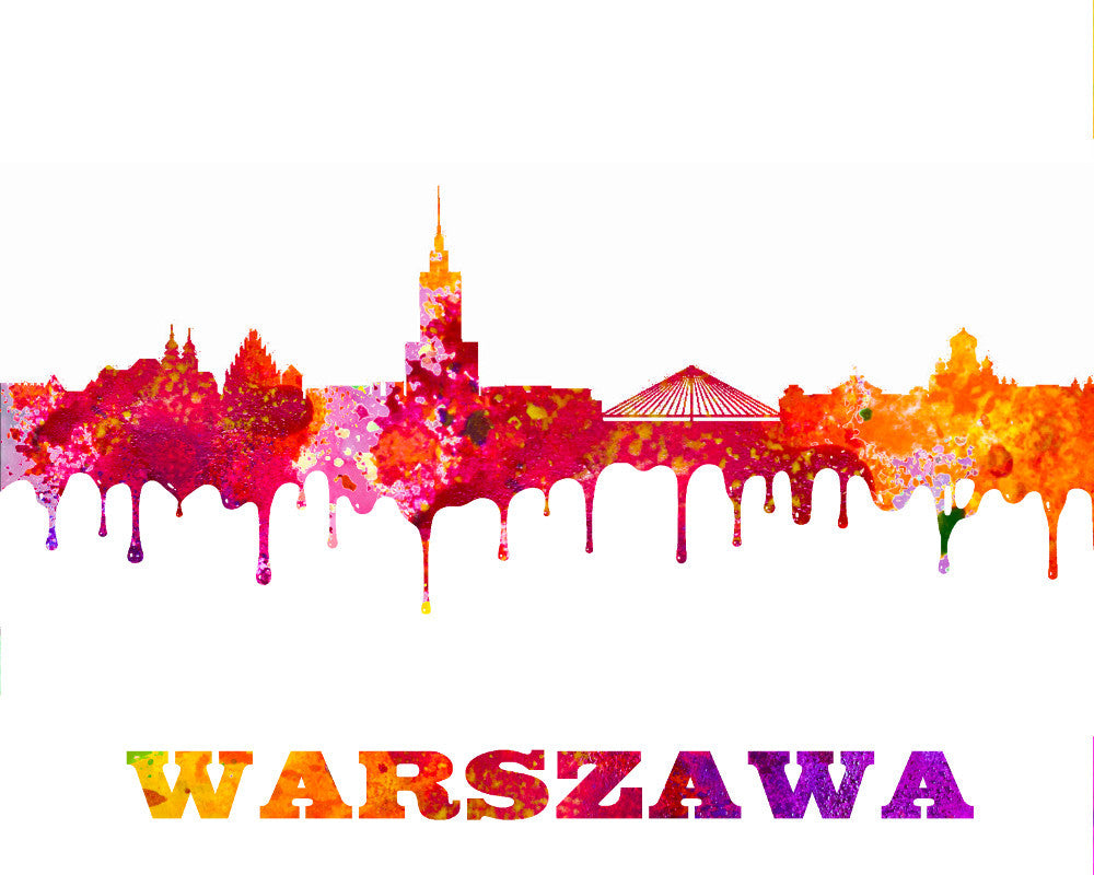 Warsaw City Skyline Print Wall Art Poster Poland - OnTrendAndFab
