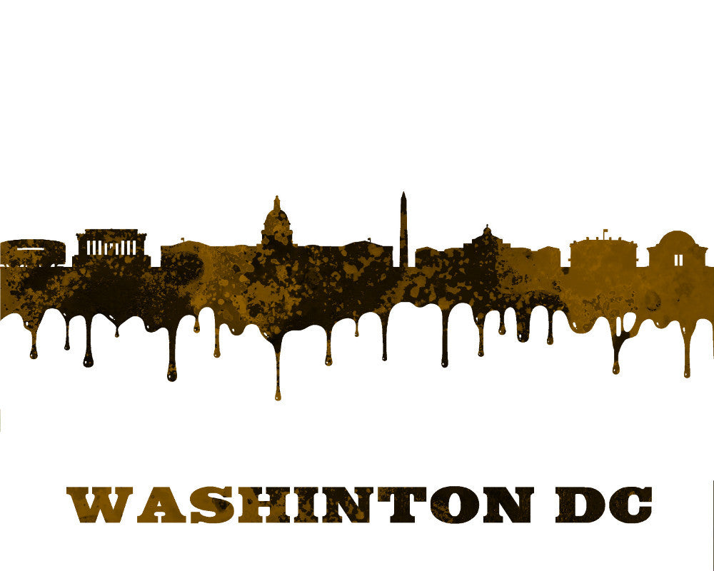 Washington DC City Skyline Print Wall Art Poster USA