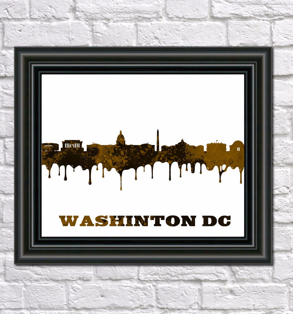 Washington DC City Skyline Print Wall Art Poster USA