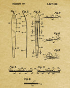 Water Ski Patent Print Art Water Skiing Sports Poster