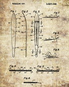 Water Ski Patent Print Art Water Skiing Sports Poster