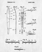 Water Ski Patent Print Art Water Skiing Sports Poster