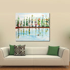 Original Painting James Lucas, Waterfront Urban Abstract