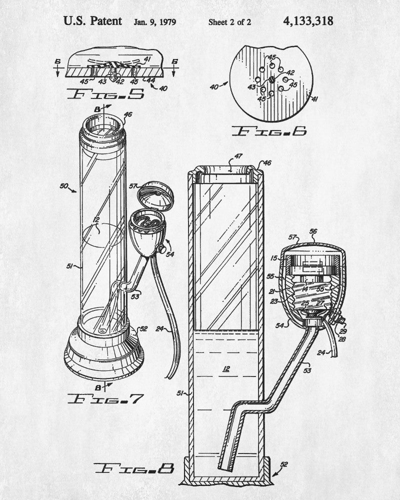 Vintage RL Weed Cigar Pipe Patent Art Print 11x17 Marijuana