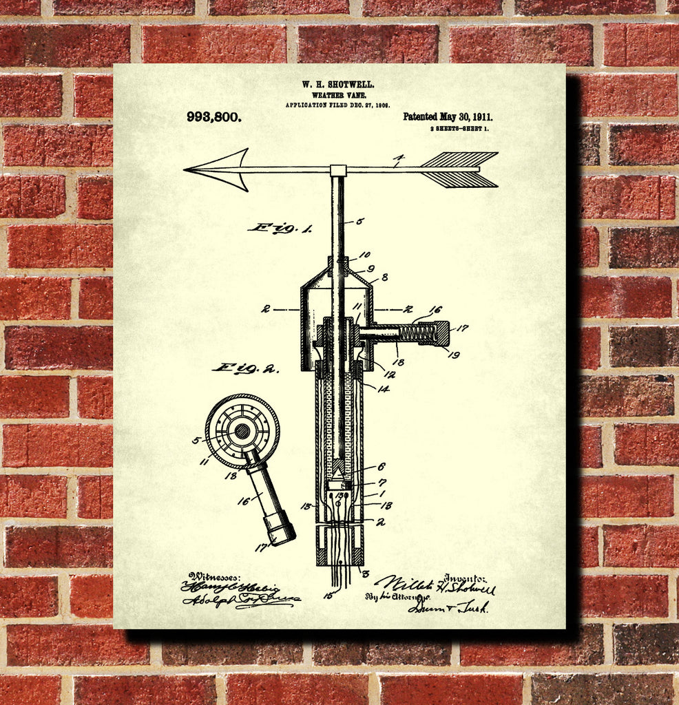 Weather Vane Patent Print
