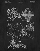 Weight Lifting Patent Print Poster Barbell Blueprint