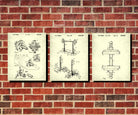 Weight Lifting Patent Prints Set 3 Fitness Blueprint Posters