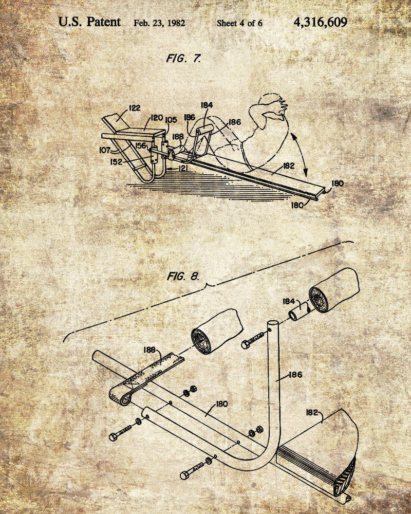 Gym Equipment Patent Print Body Building Poster Weight Training