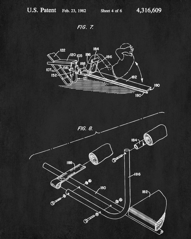 Gym Equipment Patent Print Body Building Poster Weight Training