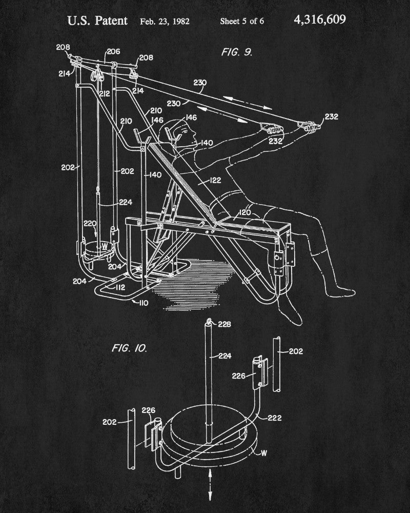 Weight Training Patent Print Body Building Poster Gym Equipment