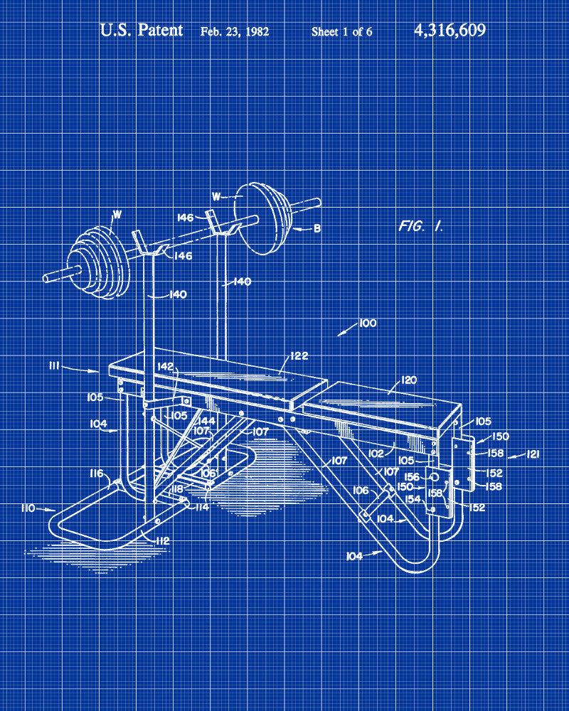 Gym Equipment Patent Poster Weights Art Print