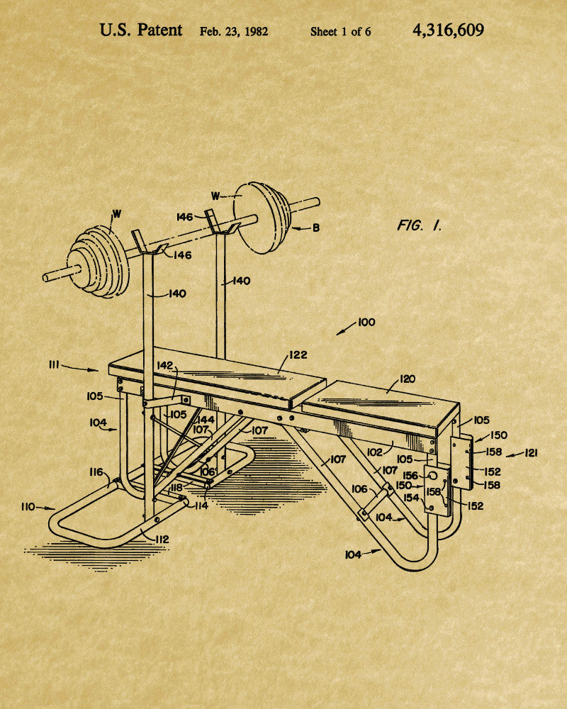 Gym Equipment Patent Poster Weights Art Print