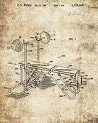 Gym Equipment Patent Poster Weights Art Print