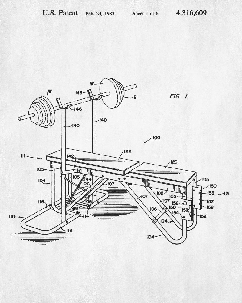 Gym Equipment Patent Poster Weights Art Print