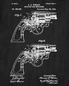 Wesson Revolver Patent Print Handgun Blueprint Shooting Poster