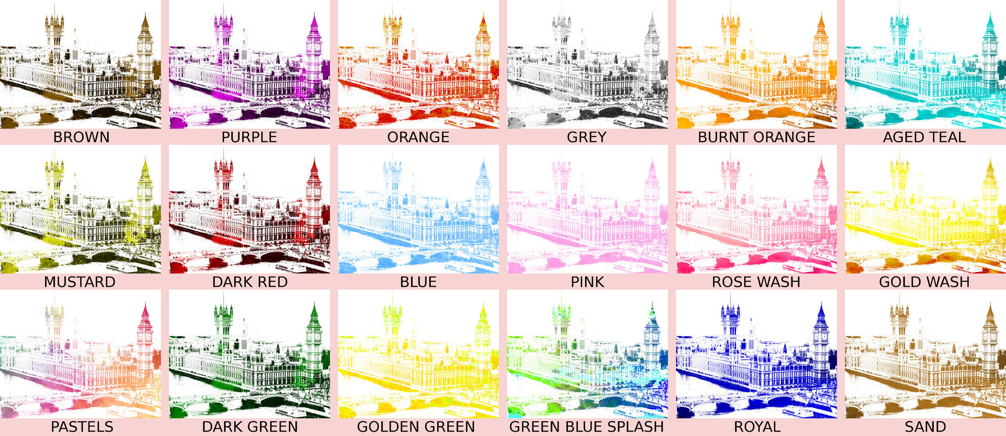 Westminster Parliament London City Skyline Print Landscape Poster Feature Wall Art