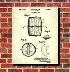 Whiskey Barrel Patent Print Bar Decor Wall Art Pub Poster