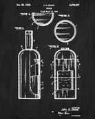 Whiskey Bottle Patent Print Bar Wall Art Pub Decor Poster