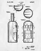 Whiskey Bottle Patent Print Bar Wall Art Pub Decor Poster