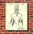 Bar Decor Whiskey Bottle Patent Print Pub Wall Art Poster